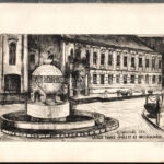 Olvashatatlan jelzéssel, 5 db grafika: Székesfehérvár részletek (Romkert, Szabadság tér stb.). Rézkarc, papír, 19x29 cm - Image 2
