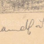Schadl János (1892-1944): Erdőrészlet. Ceruza, papír, sérült. 42,5x30,5 cm - Image 2