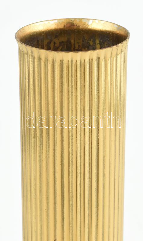 Aranyozott fém design váza, jelzés nélkül, minimális kopással, m: 25 cm - Image 2