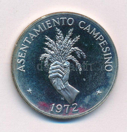 Panama 1972. 5B Ag 'FAO' T:1- (PP) patina, ujjlenyomat Panama 1972. 5 Balboas Ag 'FAO' C:AU (PP) patina, fingerprints Krause KM#30