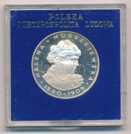 Lengyelország 1975. 100Zl Ag 'Helena Modrzejewska' műanyag tokban T:PP Poland 1975. 100 Zlotych Ag 'Helena Modrzejewska' in plastic case C:PP Krause Y#78