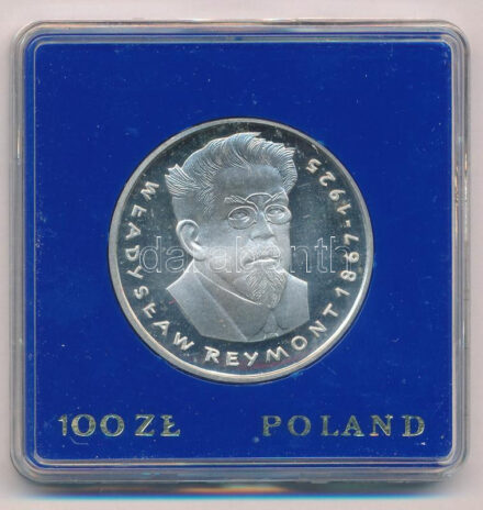Lengyelország 1977. 100Zl Ag 'Wladyslaw Reymont' műanyag tokban T:PP patina Poland 1977. 100 Zlotych Ag 'Wladyslaw Reymont' in plastic case C:PP patina Krause Y#89