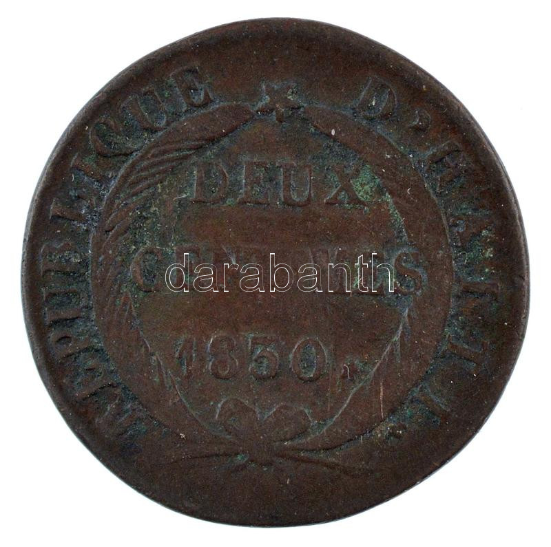 Haiti 1830. (AN 27) 2c Cu T:3 Haiti 1830. (AN 27) 2 Centimes Cu C:F Krause KM#A22 - Image 2