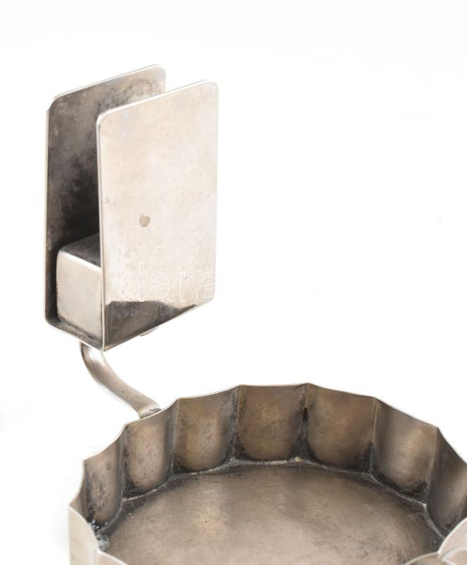 3 darabos Art Deco dohányzószett, nikkelezett fém, kis kopásokkal, - Image 2