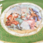 Cseh Alt-Wien lábas kínáló. Matricás, jelzett, repedéssel 13x8 cm - Image 2