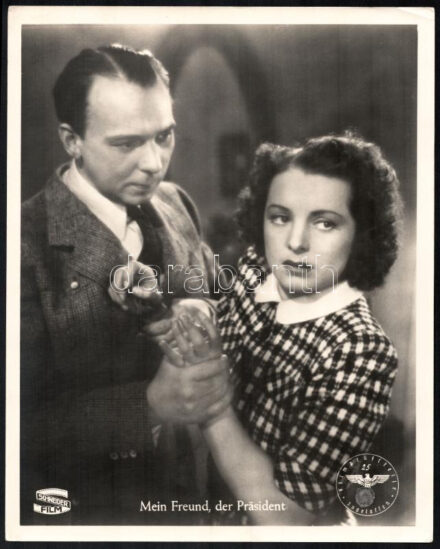 1941 Tímár József és Bordy Bella az András c. film werfotóján, német nyelvű címmel és pecséttel, Schneider Film, 30x24 cm
