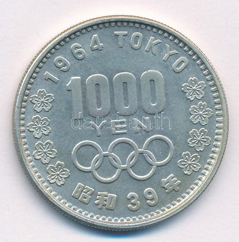 Japán 1964. 1000Y Ag 'Olimpia' T:1- patina Japan 1964. 1000 Yen Ag 'Olympiad' C:AU patina Krause Y#80