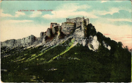 Lejtava, Zsolnalitva, Lietava (Vágvölgy, Povazie); vár. Löwy Fülöp kiadása. W.L. Bp. / Hrad Lietava / castle (kopott sarkak / worn corners)