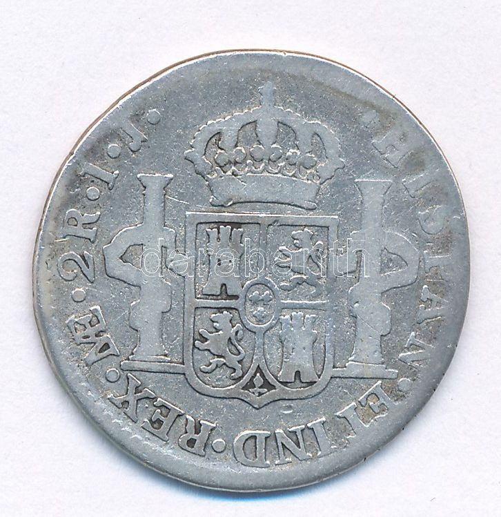 Peru 1801. 2R Ag 'IV. Károly' T:2- Peru 1801. 2 Reales Ag 'Carolus IV' C:VF Krause KM#95 - Image 2