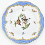 Herendi Rothschild mintás porcelán tál, kézzel festett, jelzett, hibátlan, d: 19 cm
