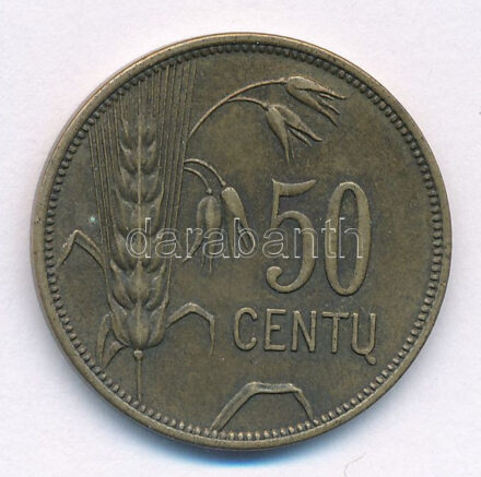 Litvánia 1925. 50c Al-bronz T:2,2- Lithuania 1925. 50 Centas Al-bronze C:XF,VF Krause KM#75
