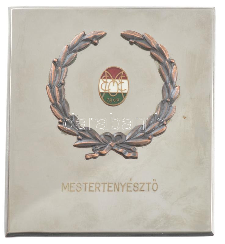 DN 'Mestertenyésztő' fém plakett zománcozott rátéttel (89x103mm) T:1- fo.