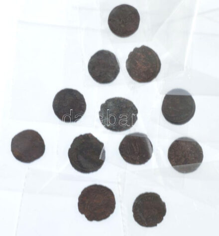 Római Birodalom / Siscia / II. Iulianus 355-361. AE3 Cu (2,11g) + ? / I. Valentinianus 364-375. Follis Br (2,40g) + Siscia(?) / I. Constantinus 306-337. Follis Cu (1,77g) + Siscia / Constans 346-348. AE3 Cu (2,11g) + Cyzicus / II. Constantius