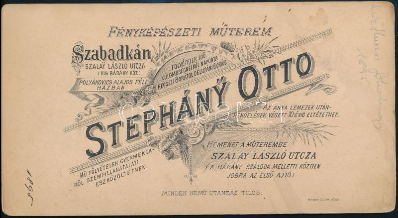 1895 Cs. és kir. huszár főhadnagy teljes díszben. Szabadka. 11x17 cm - Image 2