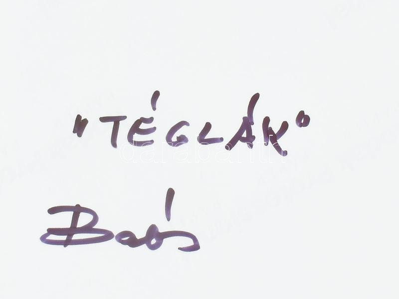 Balás István (1945- ): Téglák. művészi fotóprint, jelzett, 23×30 cm - Image 2
