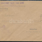 1943 Levélboríték'.M. kir. Szatmárnémeti Honvéd csapat Kórház gyógyszertára' bélyegzéssel