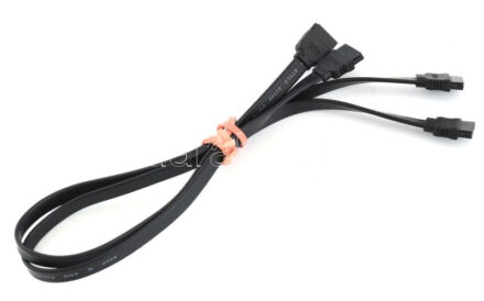 2 darab SATA III kábel 40 cm fekete. Egyenes - egyenes végződéssel.