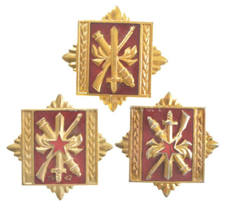 Jugoszlávia DN ' Katonai Felsővezető' aranyozott, zománcos akadémiai jelvény (3xklf) (40mm) T:1 Yugoslavia ND 'Military Senior Leader' gilded, enamelled academy badge (3xdiff) (40mm) C:UNC