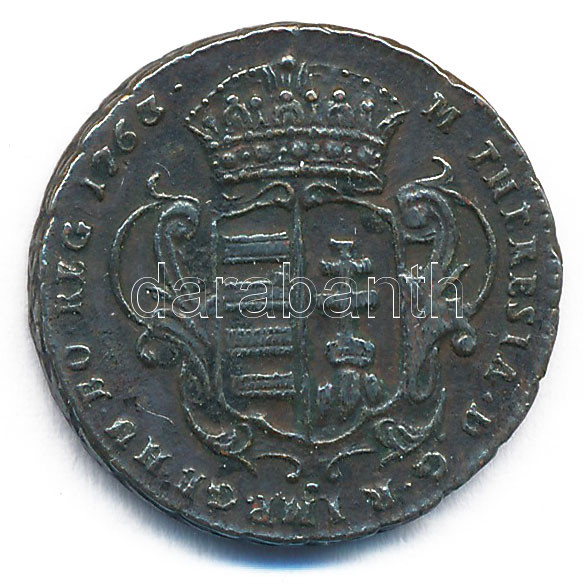 1763. Rézdénár 'Mária Terézia / zárt korona' T:2 patina Huszár: 1756., Unger III.: 1278. - Image 2
