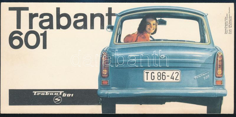 1964 Trabant 601, kihajtható, képekkel illusztrált, magyar nyelvű ismertető prospektus. VEB Sachsenring - Automobilwerke Zwickau, DDR. Jó állapotban, 28,5x20 cm - Image 2