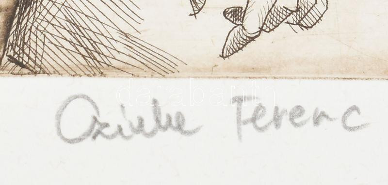 Czinke Ferenc (1926-2000): Dobó István, Eger védelme. Rézkarc, papír jelzett, 29×39 cm - Image 2