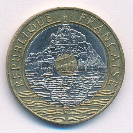 Franciaország 1995. 20Fr trimetál 'Mont-Saint-Michel' T:1-,2 France 1995. 20 Francs trimetallic 'Mont-Saint-Michel' C:AU,XF Krause KM#1008
