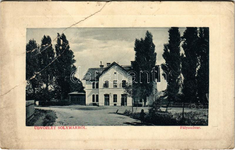 1916 Solymár, Pályaudvar, Vasútállomás. W. L. Bp. 7545. Kiadja Kégl Sebestyén (fa)