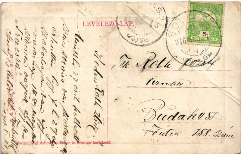1916 Solymár, Pályaudvar, Vasútállomás. W. L. Bp. 7545. Kiadja Kégl Sebestyén (fa) - Image 2