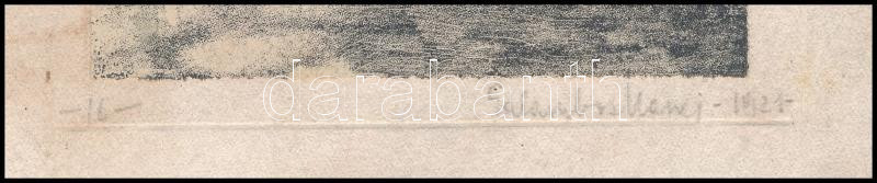 Galambos Margit (?-?): Hangulatos utcácska, 1921. Ceruza, papír, jelzett, kartonra kasírozva. Karton foltos és sérült, mű ép. 14x9 cm. - Image 2