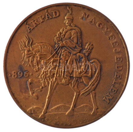 Lebó Ferenc (1960-) 1996. 'A Honfoglalás emlékére 896-1896 / Árpád nagyfejedelem' kétoldalas bronz emlékérem (42,5mm) T:2 kis ph.