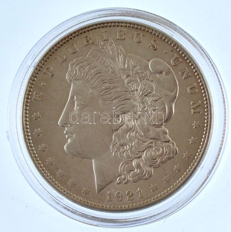 Amerikai Egyesült Államok 1921. 1$ Ag 'Morgan' kapszulában T:2 karc USA 1921. 1 Dollar Ag 'Morgan' in capsule C:XF scratch Krause KM#110