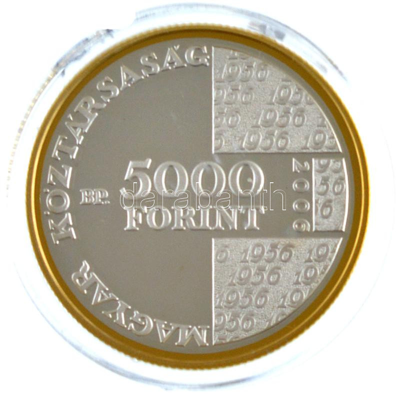 2006. 5000Ft Ag '1956-os forradalom 50. évfordulója' kapszulában, tanúsítvánnyal, tájékoztatóval T:PP kis fo. Adamo EM206 - Image 2