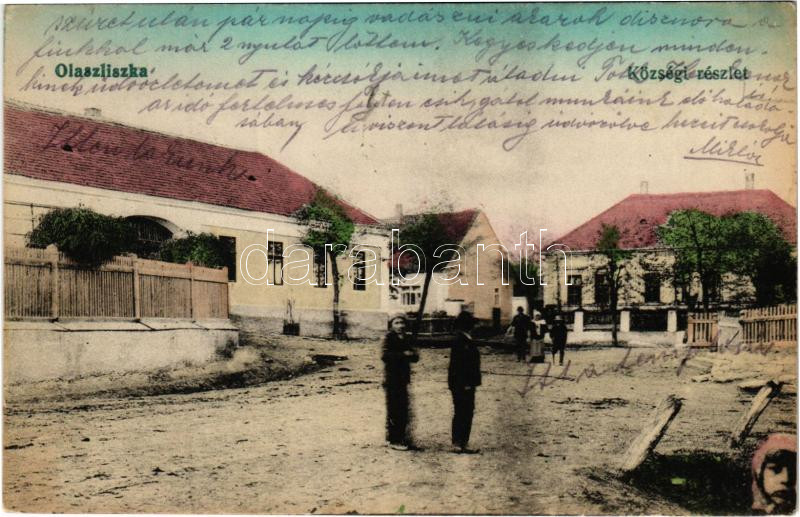 1922 Olaszliszka, Községi részlet, utca