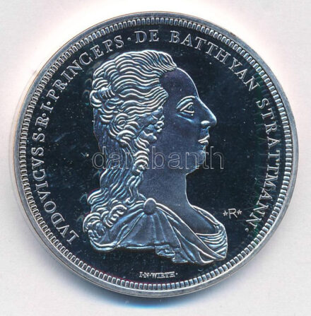 DN 'Magyarok Kincstára - Batthyány féltallér, 1788' ezüstözött rézötvözet utánveret tanúsítvánnyal, kapszulában (38mm) T:PP