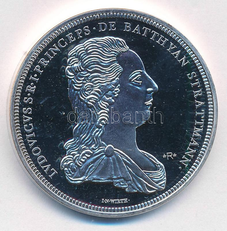 DN 'Magyarok Kincstára - Batthyány féltallér, 1788' ezüstözött rézötvözet utánveret tanúsítvánnyal, kapszulában (38mm) T:PP