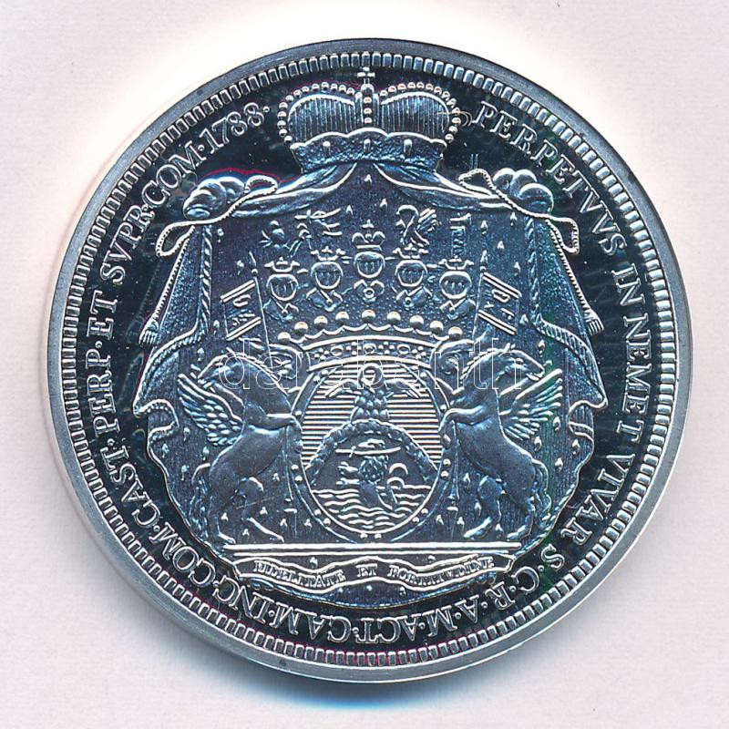 DN 'Magyarok Kincstára - Batthyány féltallér, 1788' ezüstözött rézötvözet utánveret tanúsítvánnyal, kapszulában (38mm) T:PP - Image 2