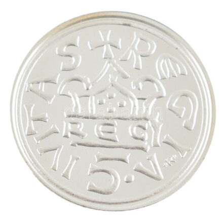 DN 'Magyarok Kincstára - Lancea Regis' ezüstözött réz-cink ötvözet utánveret tanúsítvánnyal, kapszulában (20mm) T:PP patina