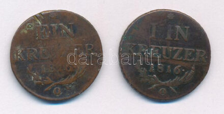 1816O 1kr Cu (2db) T:3 Unger III.: 1406.d, Huszár: 2061.