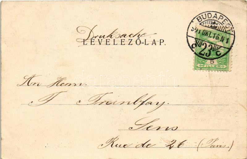 1901 Budapest XII. Svábhegy, Szálloda. Divald Károly 154. sz. (EK) - Image 2