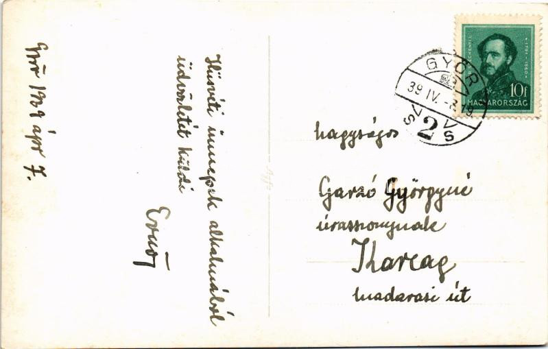 1939 Győr, látkép a Rába part mellől vasúti sínekkel, templomok. photo - Image 2