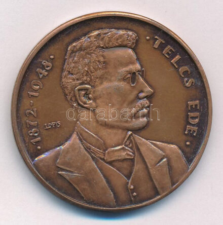 Lapis András (1942-) 1988. 'Telcs Ede 1872-1948 / Magyar Éremgyűjtők Egyesülete Bajai Csoportja' kétoldalas Br emlékérem (42,5mm) T:1- Adamo BA4