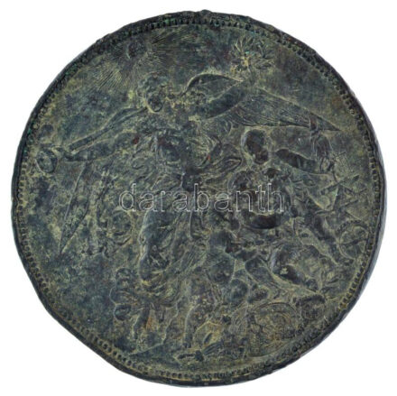 Anton Scharff (1845-1930) 1886. 'Az Országos Iparegyesülettől - Borbás Istvánnak 1886' bronz emlékérem 'Knopp és Steiner Budapesten' gyártói jelzéssel (54mm) T:2- patina, durva ph.