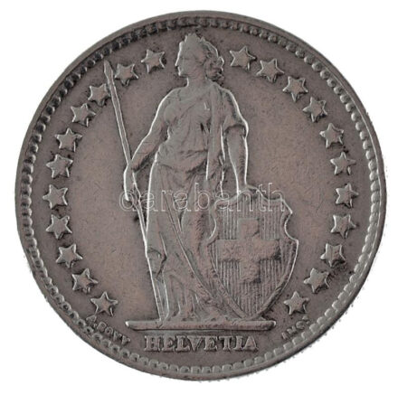 Svájc 1934B 1/2Fr Ag T:1-,2 Switzerland 1934B 1/2 Franc Ag C:AU,XF Krause KM#23