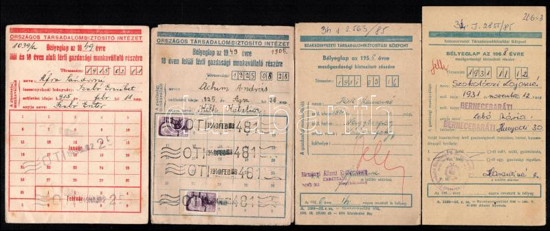 1949-1968 7 különböző társadalombiztosítási bélyeglap