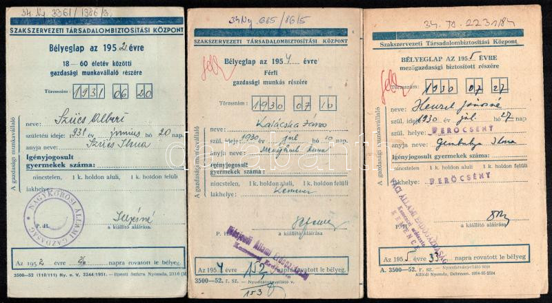 1949-1968 7 különböző társadalombiztosítási bélyeglap - Image 2