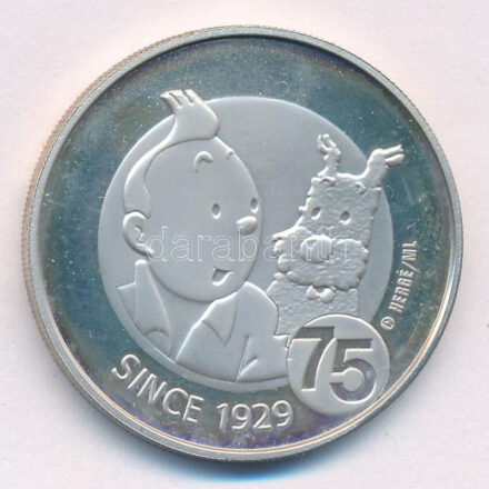Belgium 2004. 10E Ag 'Tintin' T:1 (eredetileg PP) Belgium 2004. 10 Euro Ag 'Tintin' C:UNC (originally PP) Krause KM#236