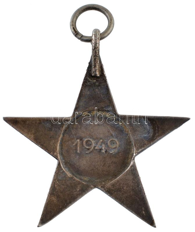 1949. 'A Magyar Népköztársasági Érdemérem ezüst fokozata' ezüstözött, zománcozott bronz kitüntetés T:2 a címerből hiányzik a kalapács és a búzakalász, zománchiba Hungary 1949. 'Medal of Merit of the Hungarian Peoples Republic - Image 2