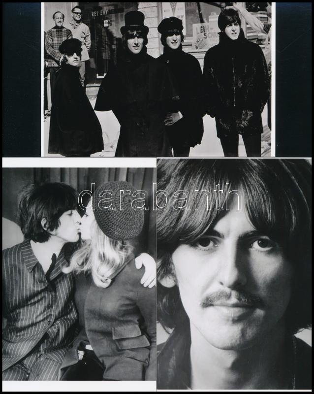 cca 1968 A Beatles együttes tagjai, 3 db modern fotónagyítás, 10x15 cm és 15x10 cm