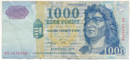 1998. 1000Ft 'DG 1636369' T:III Adamo F55.6
