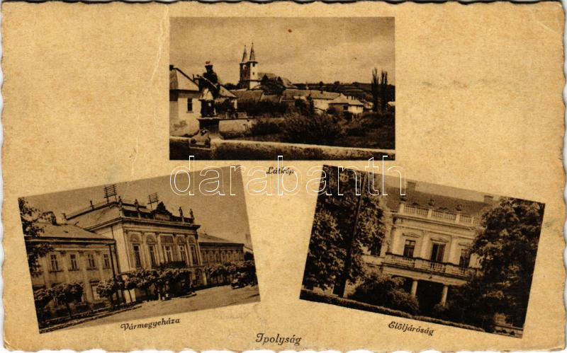 1944 Ipolyság, Sahy; vármegyeháza, elöljáróság / county hall, court (fa)